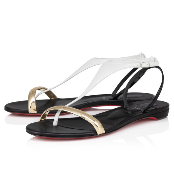 Christian Louboutin ATHINITA Athina T Strap Flat Gladiator Sandals Shoes - Picture 3 of 14